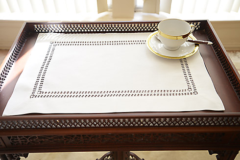 Double Twisted Hemstitch Placemat. Coconut Milk color 14"x20. - Click Image to Close